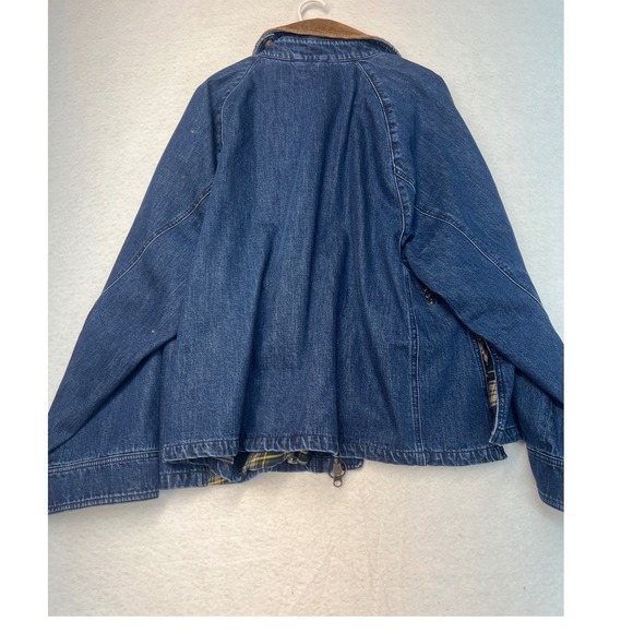 Polo Ralph Lauren Denim Barn Jacket XL Blue Plaid Flannel Lined Corduroy Collar - Picture 8 of 16